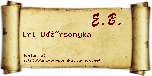 Erl Bársonyka névjegykártya